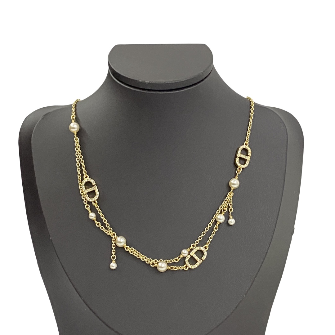 CDN067 Dior Petit CD chain choker necklace - ccjewelryacc