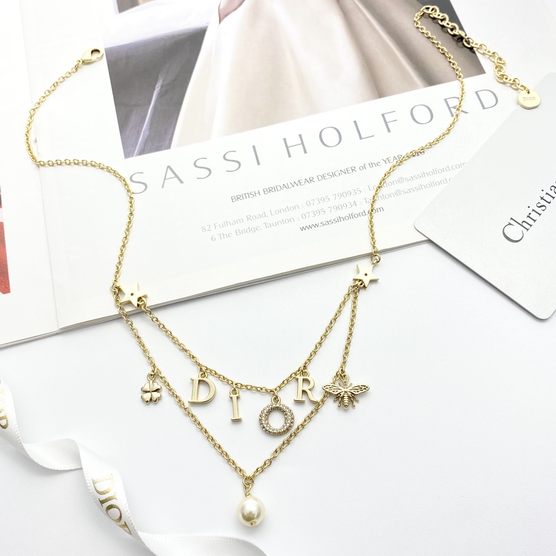CDN090 Dior star bee charms necklace - ccjewelryacc