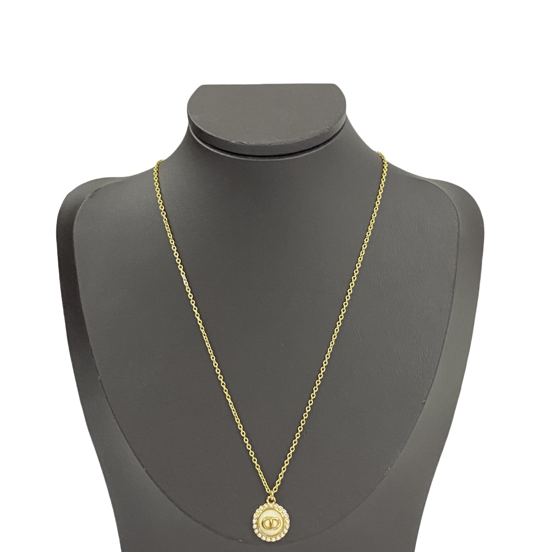CDN276 Dior Petit CD baroque pendant necklace - ccjewelryacc