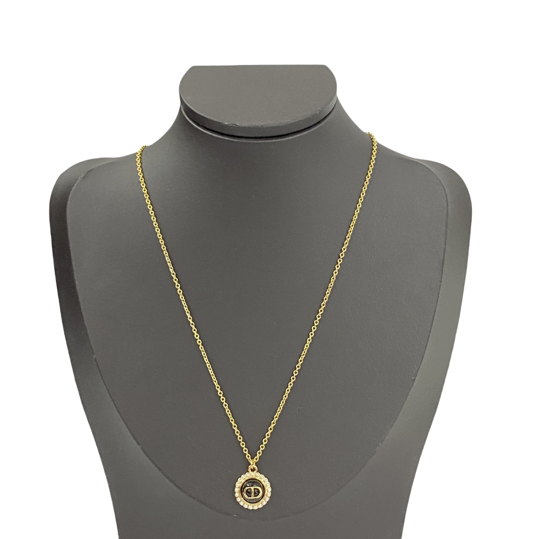 CDN276 Dior Petit CD baroque pendant necklace - ccjewelryacc