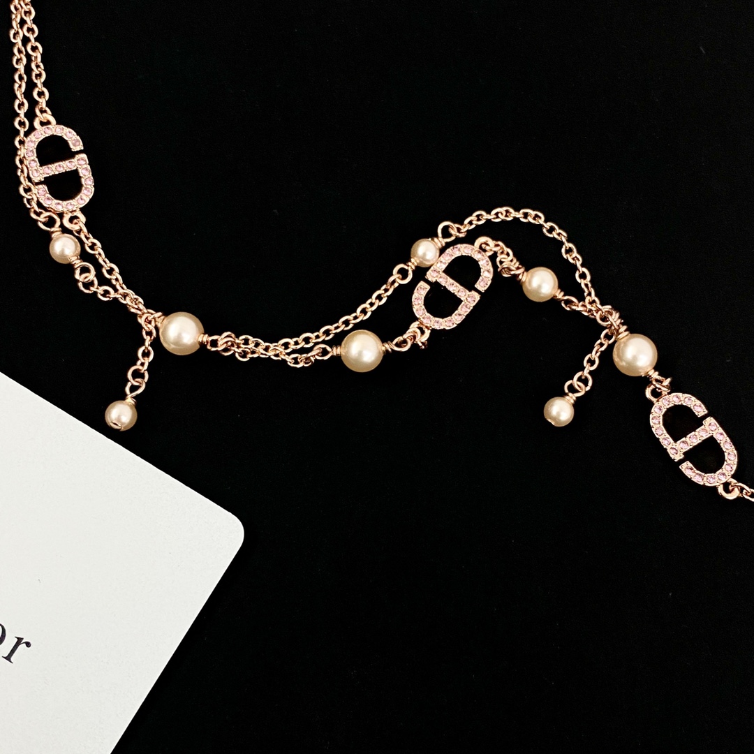 CDN067 Dior Petit CD chain choker necklace - ccjewelryacc