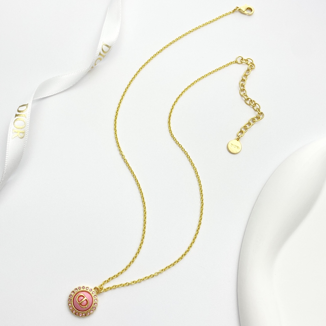 CDN276 Dior Petit CD baroque pendant necklace - ccjewelryacc
