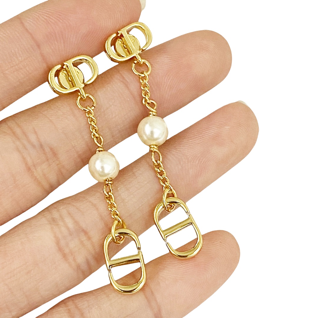 CDE214 Dior Petit cd tassels earrings - ccjewelryacc