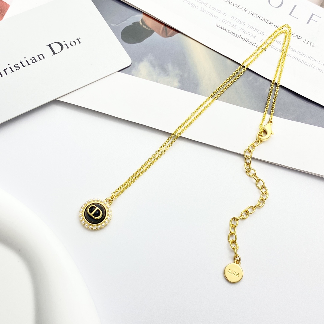 CDN276 Dior Petit CD baroque pendant necklace - ccjewelryacc