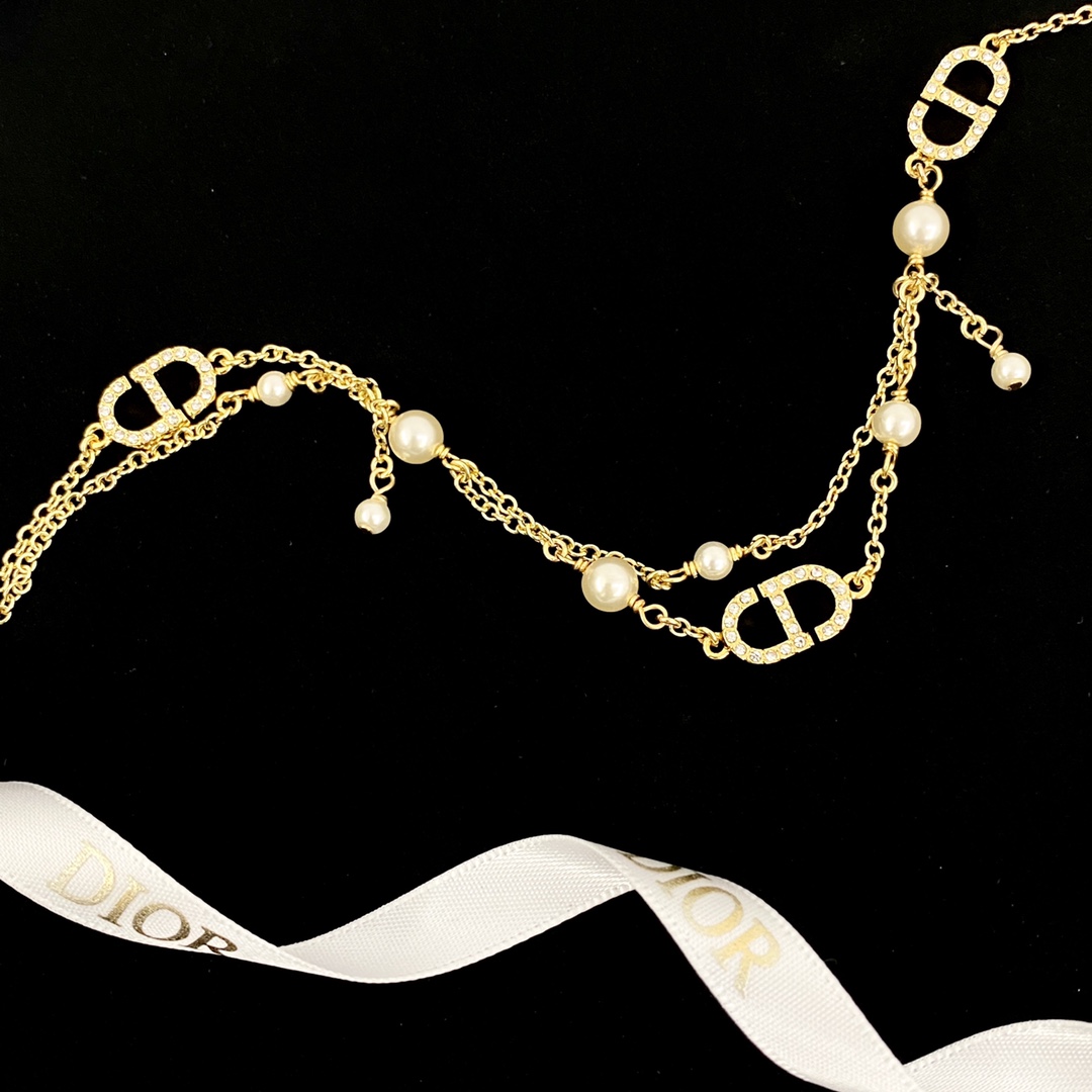 CDN067 Dior Petit CD chain choker necklace - ccjewelryacc
