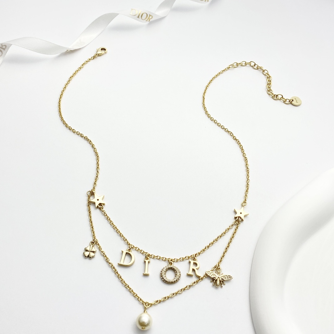 CDN090 Dior star bee charms necklace - ccjewelryacc