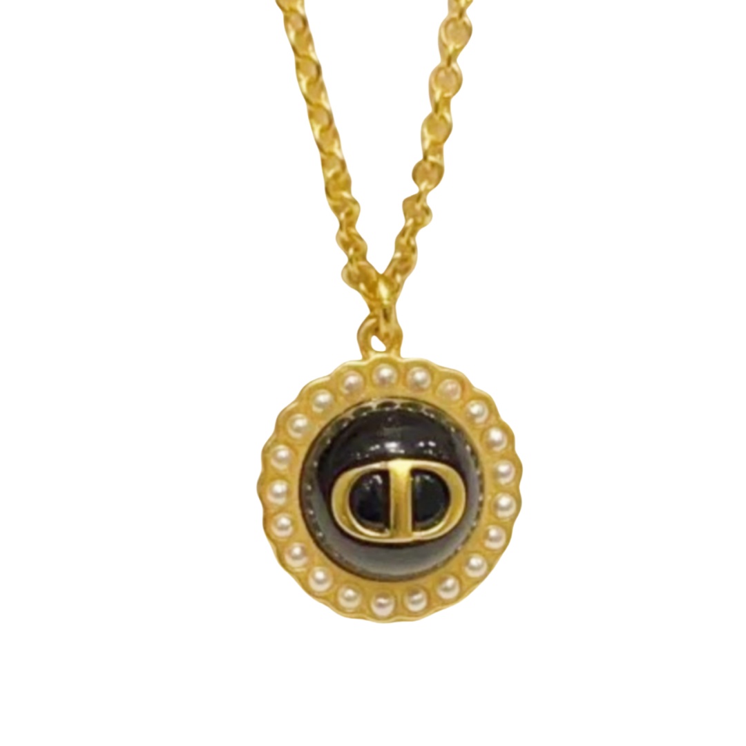 CDN276 Dior Petit CD baroque pendant necklace - ccjewelryacc