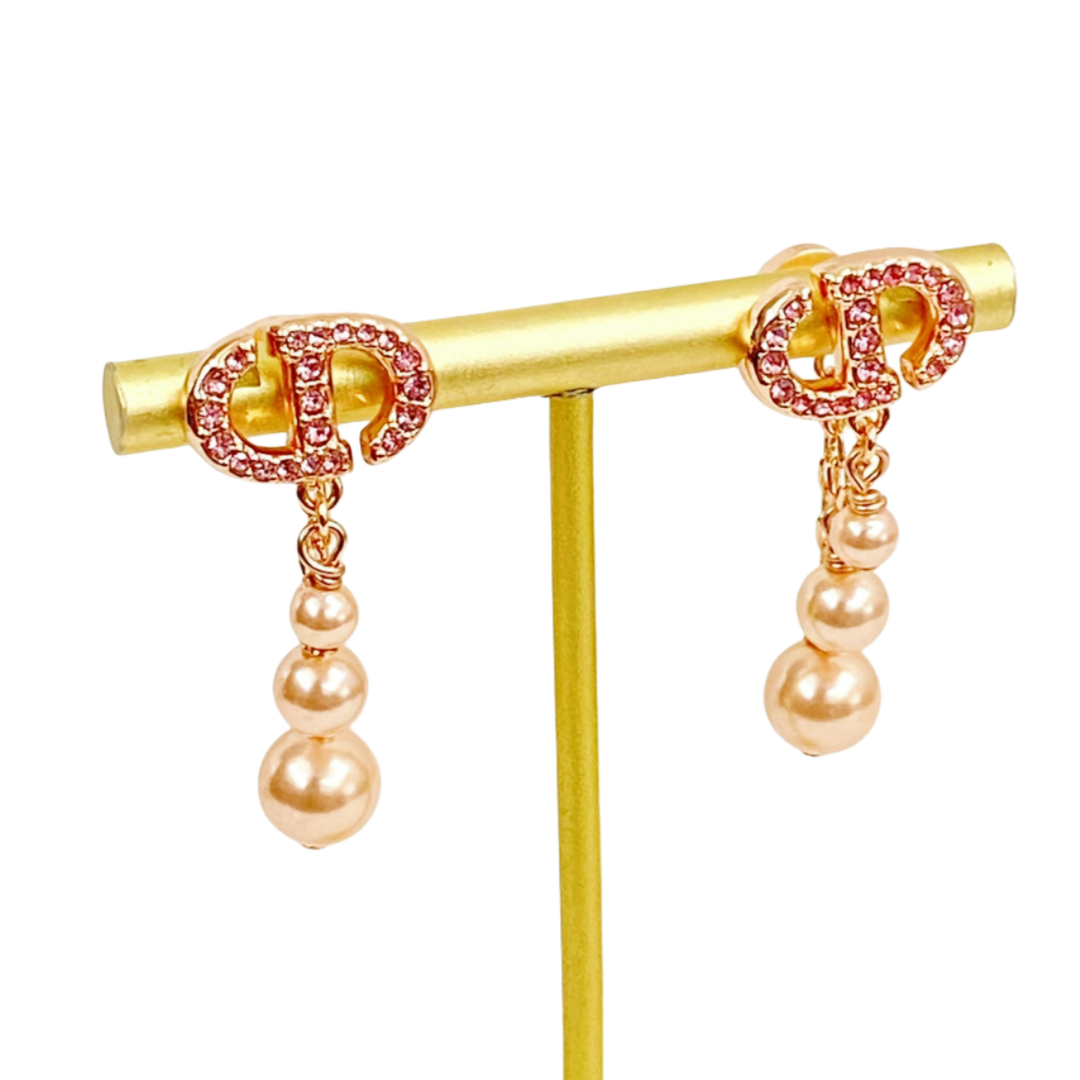 CDE183 Dior earrings pink - ccjewelryacc