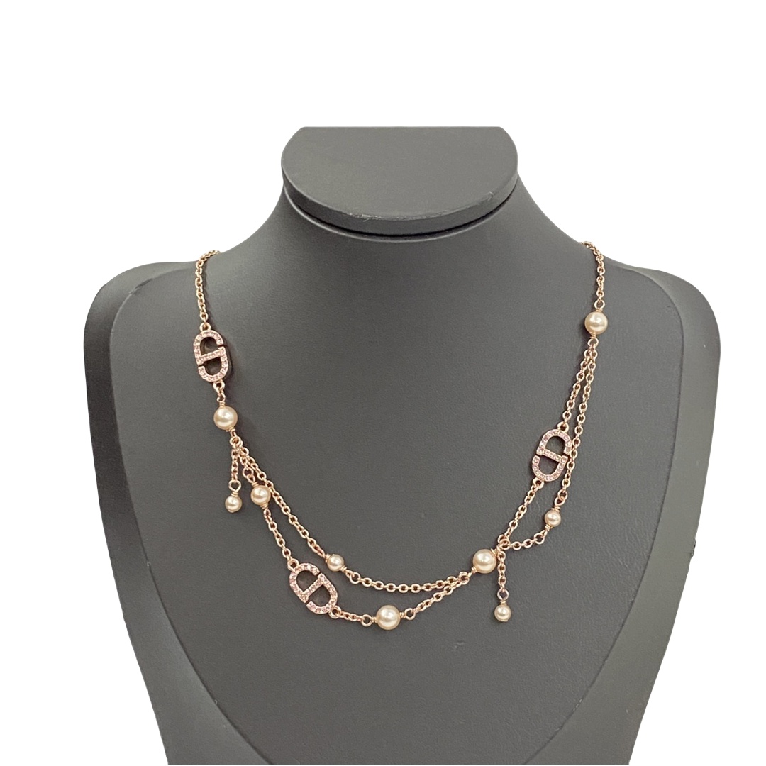 CDN067 Dior Petit CD chain choker necklace - ccjewelryacc