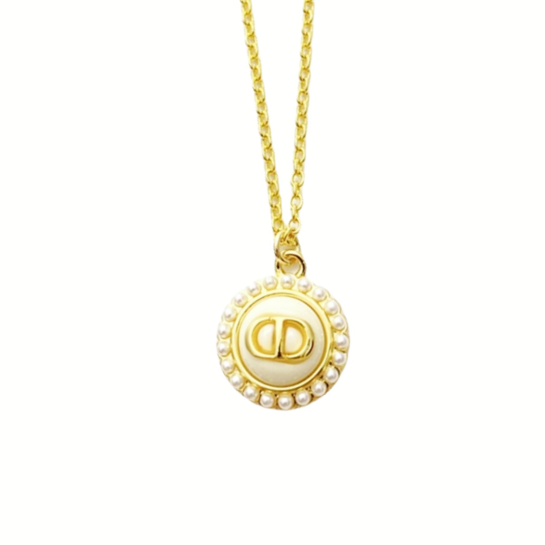 CDN276 Dior Petit CD baroque pendant necklace - ccjewelryacc