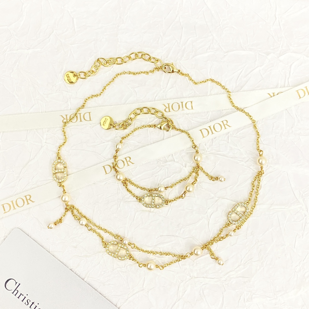 CDN067 Dior Petit CD chain choker necklace - ccjewelryacc