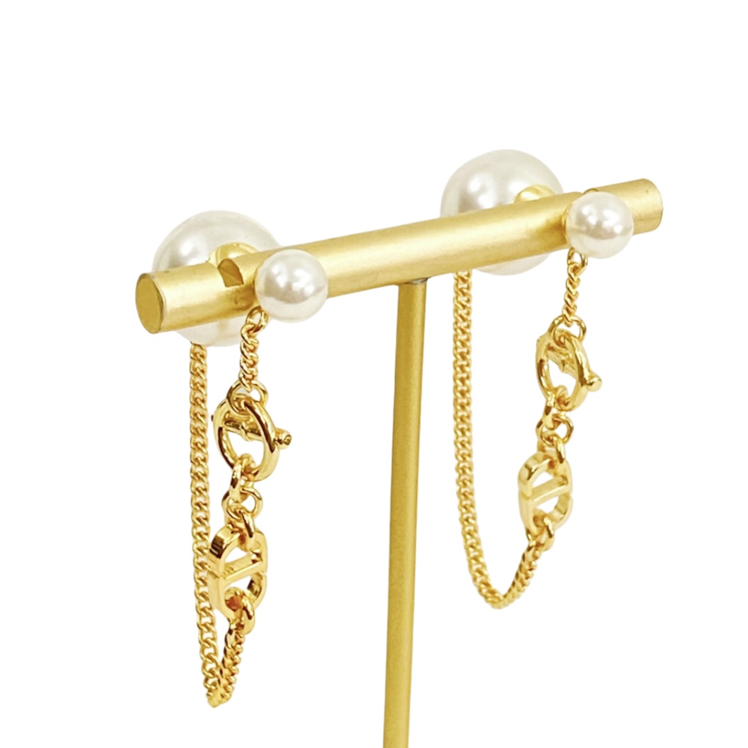 CDE212 Dior Petit CD chain tassels earrings - ccjewelryacc