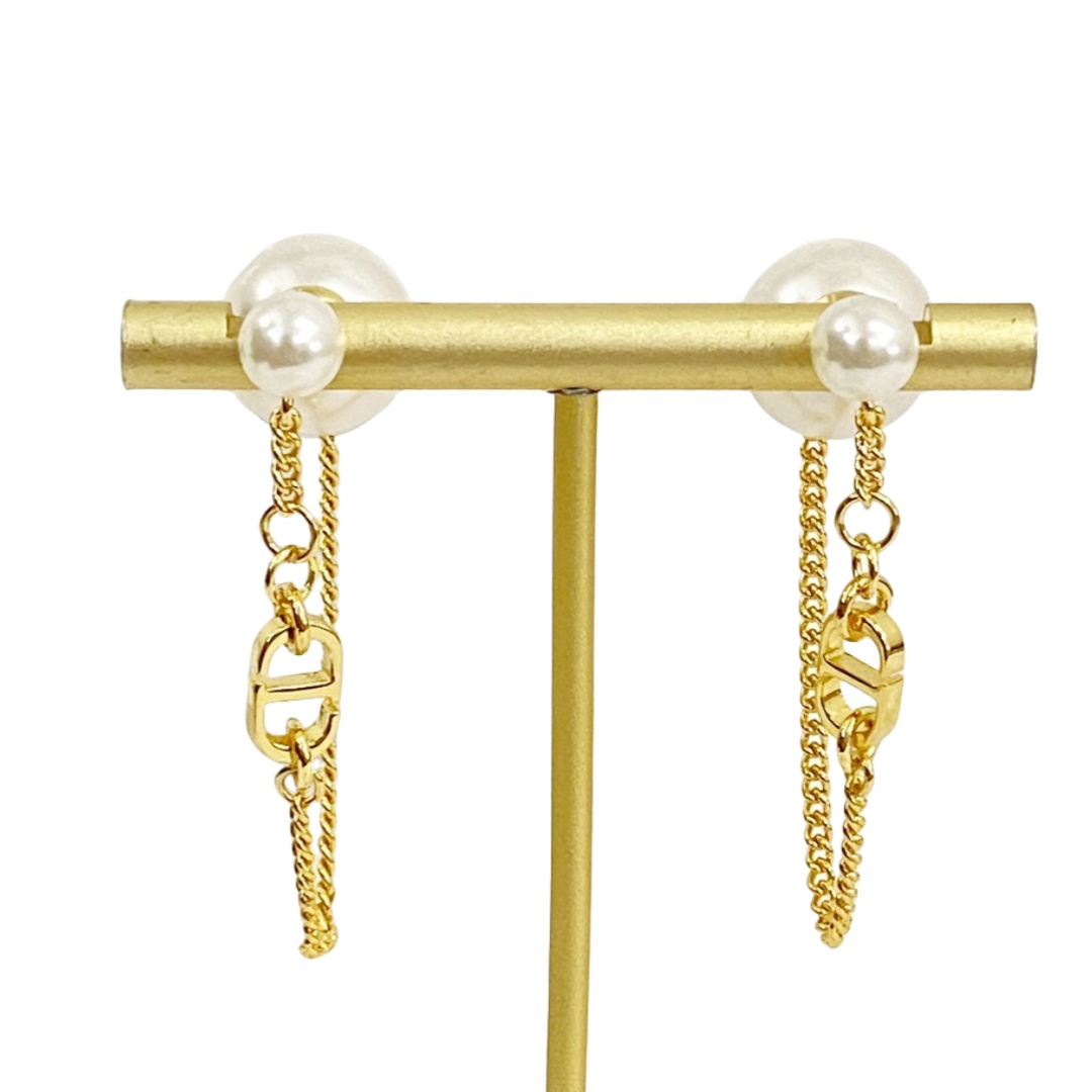 CDE210 Dior Tribales earrings with chain tassels - ccjewelryacc
