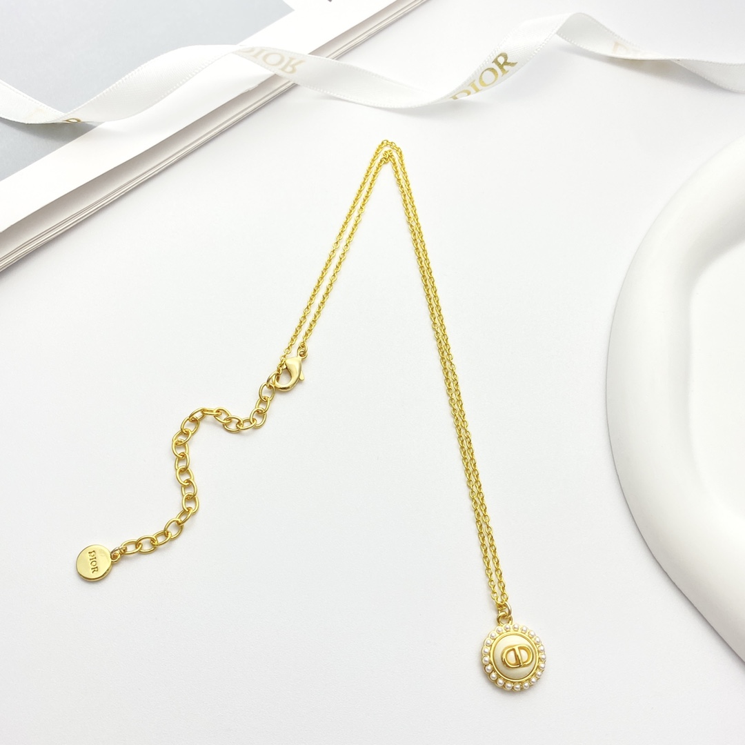 CDN276 Dior Petit CD baroque pendant necklace - ccjewelryacc