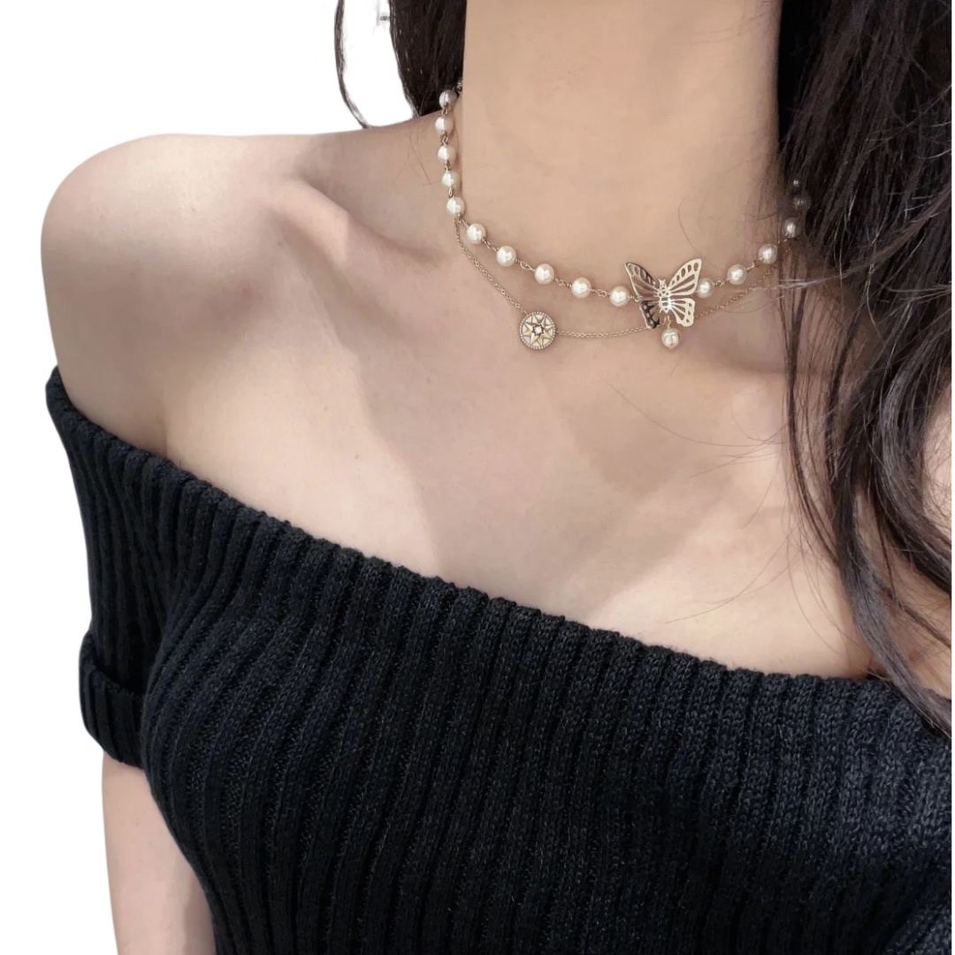 CDN150 Christian dior butterfly necklace - ccjewelryacc