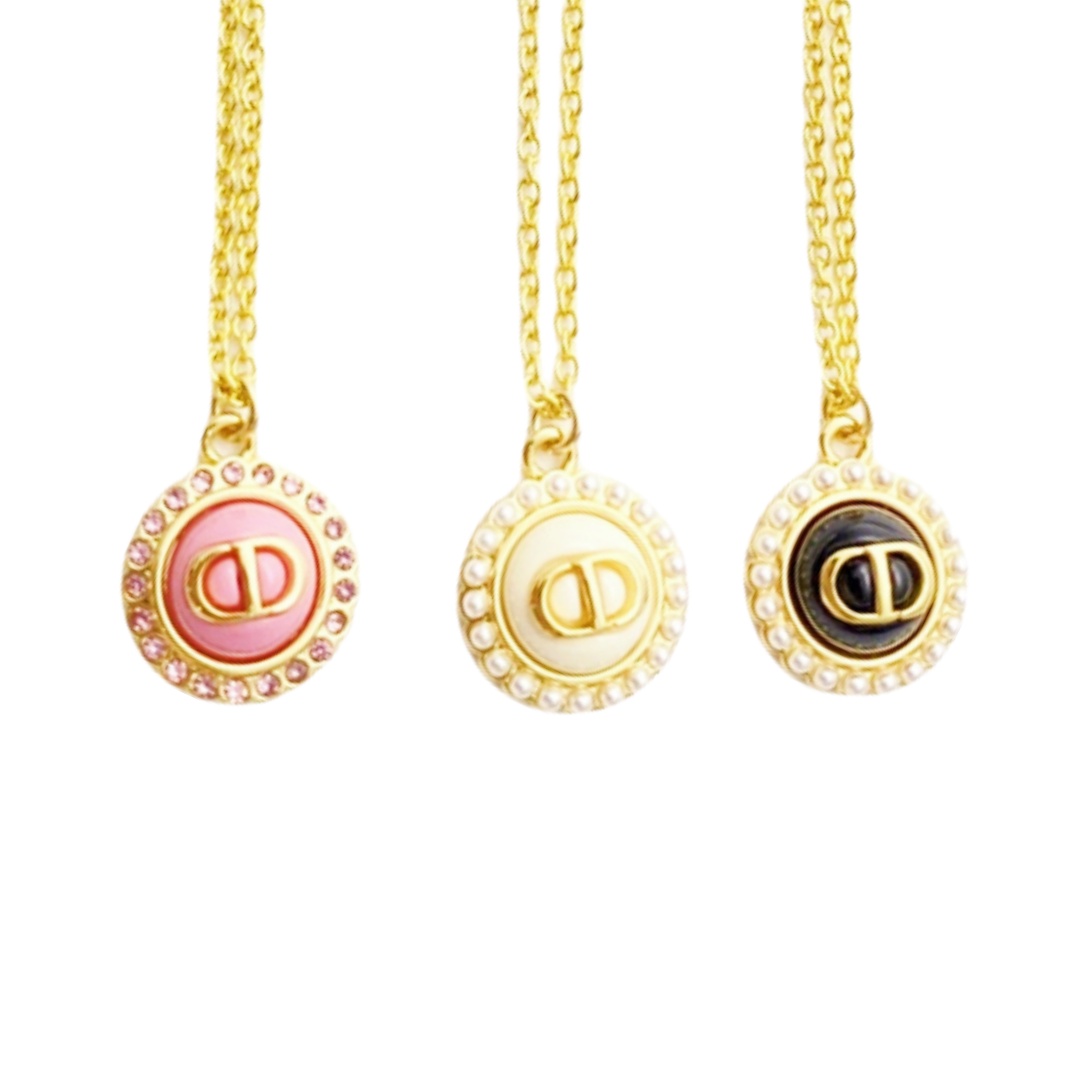 CDN276 Dior Petit CD baroque pendant necklace - ccjewelryacc