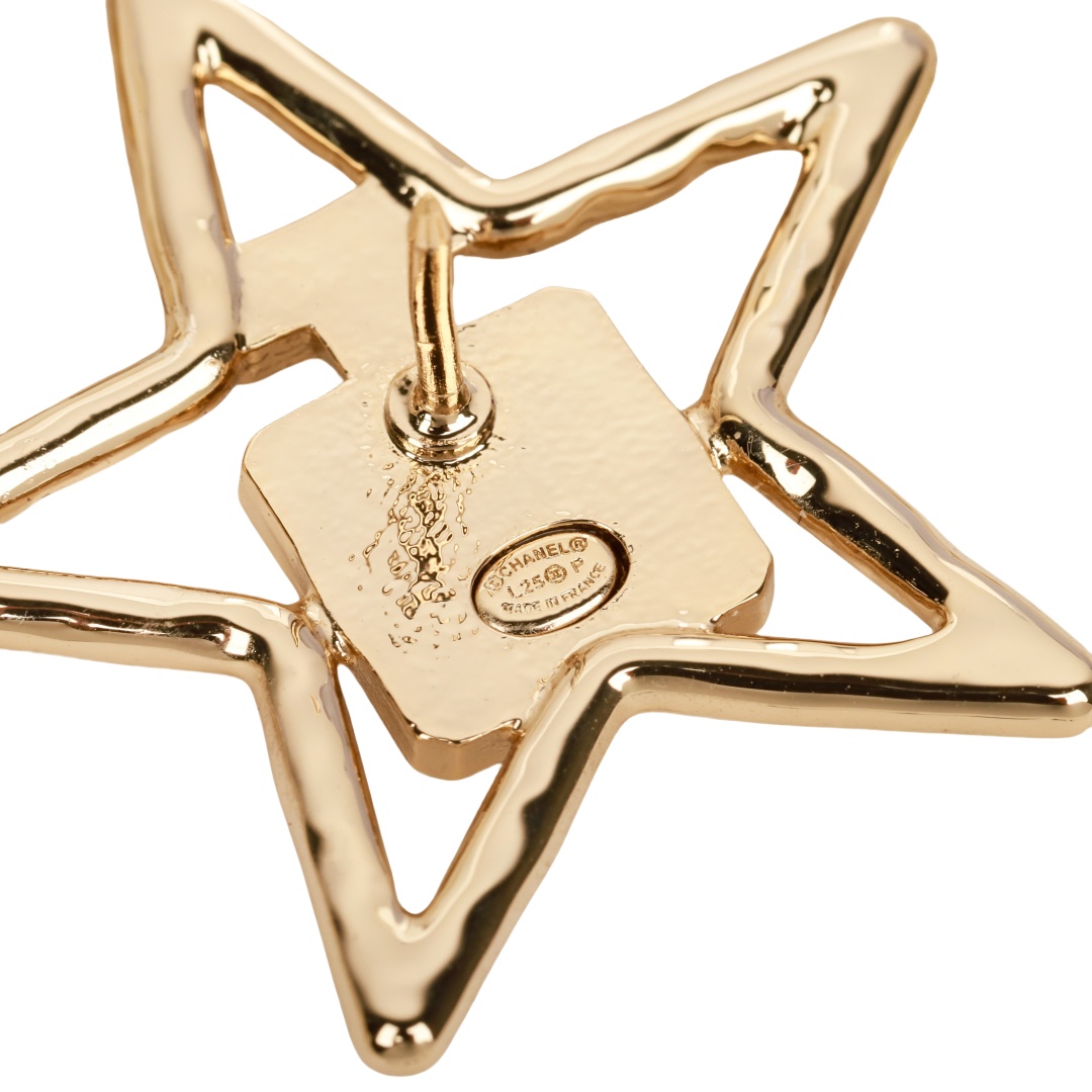 BCB561 Chanel embossment enamel perfume bottle star brooch pin - ccjewelryacc