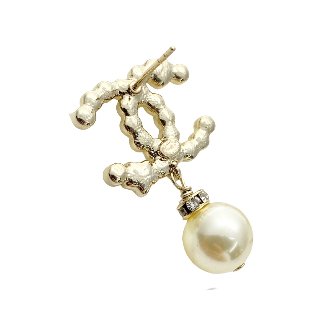 CCE280 Crystal star cc logo drop earrings - ccjewelryacc