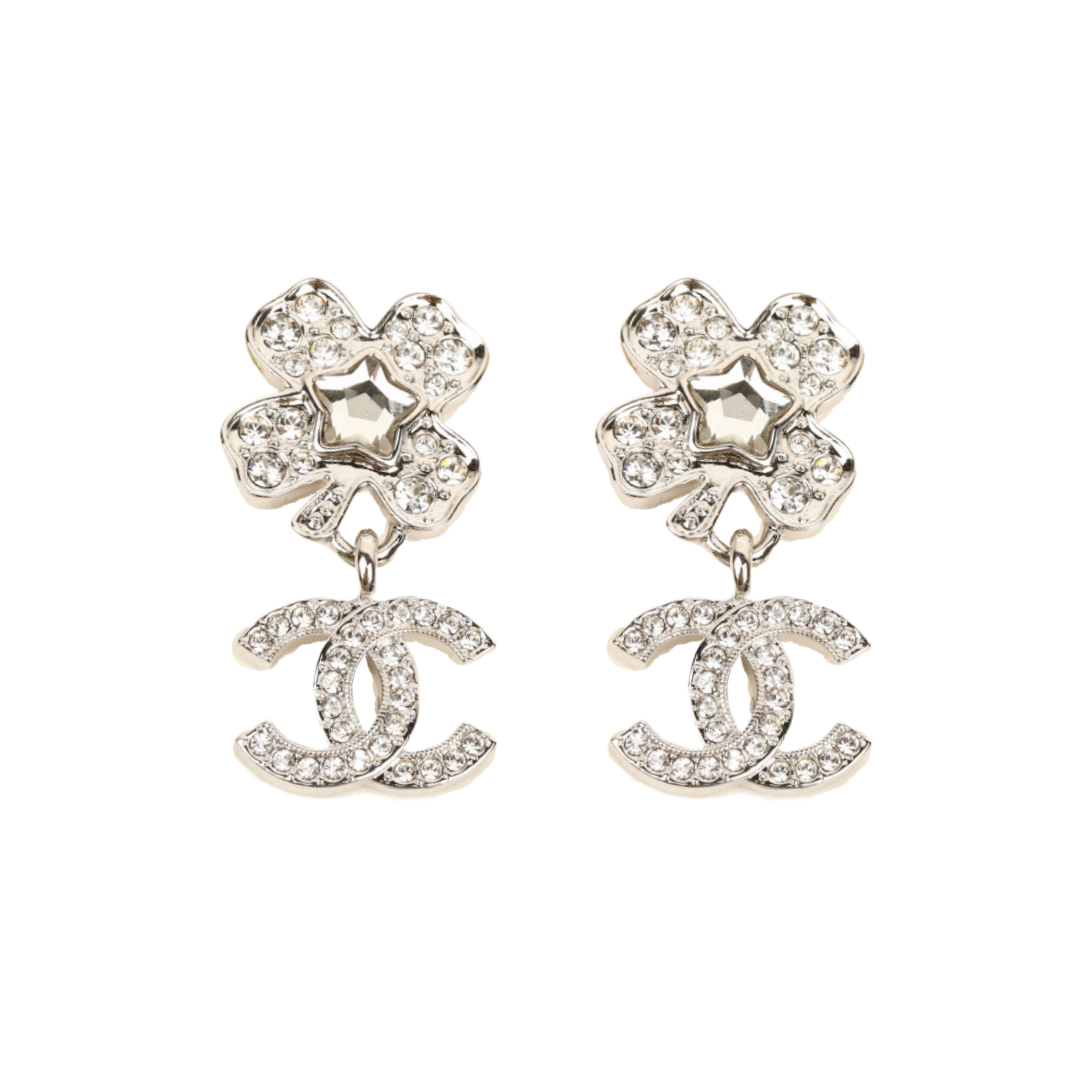 CCE272 chanel clover earrings with crystal - ccjewelryacc