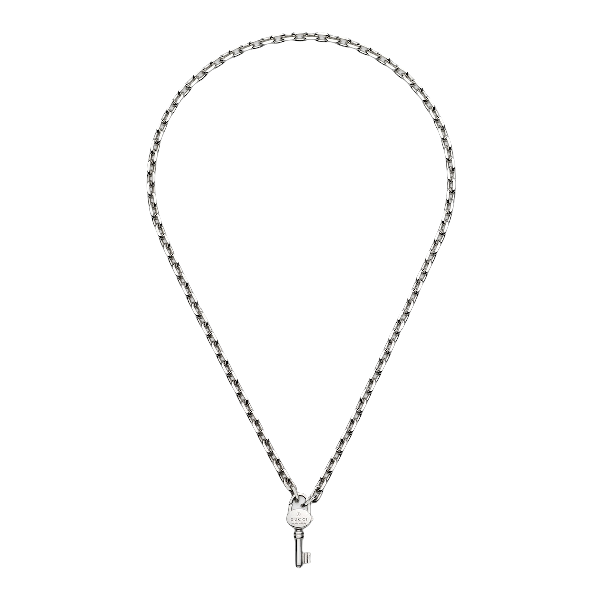 GGNS001 S925 Sterling silver Gucci Trademark chain necklace with key 18k - ccjewelryacc