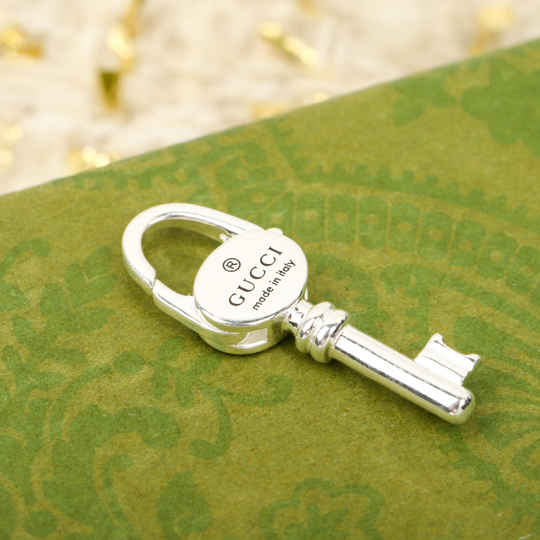 GGNS001 S925 Sterling silver Gucci Trademark chain necklace with key 18k - ccjewelryacc