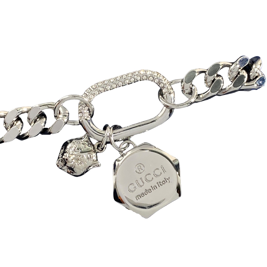 GGS053 Gucci silver trademark bracelet - ccjewelryacc