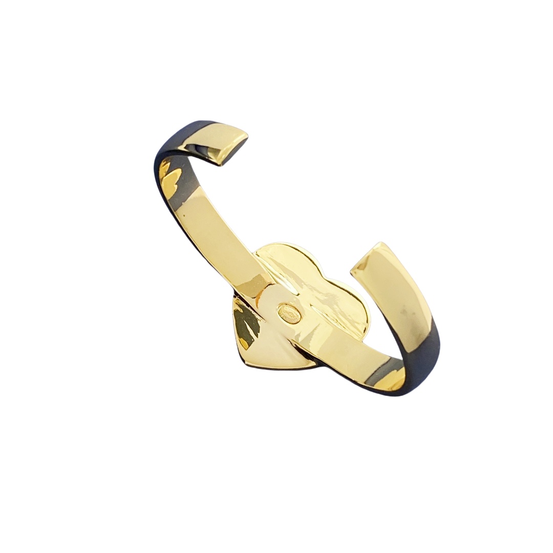 CCS087 Chanel Denim finish heart bangle bracelet - ccjewelryacc