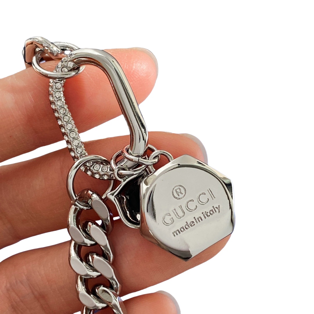 GGS053 Gucci silver trademark bracelet - ccjewelryacc