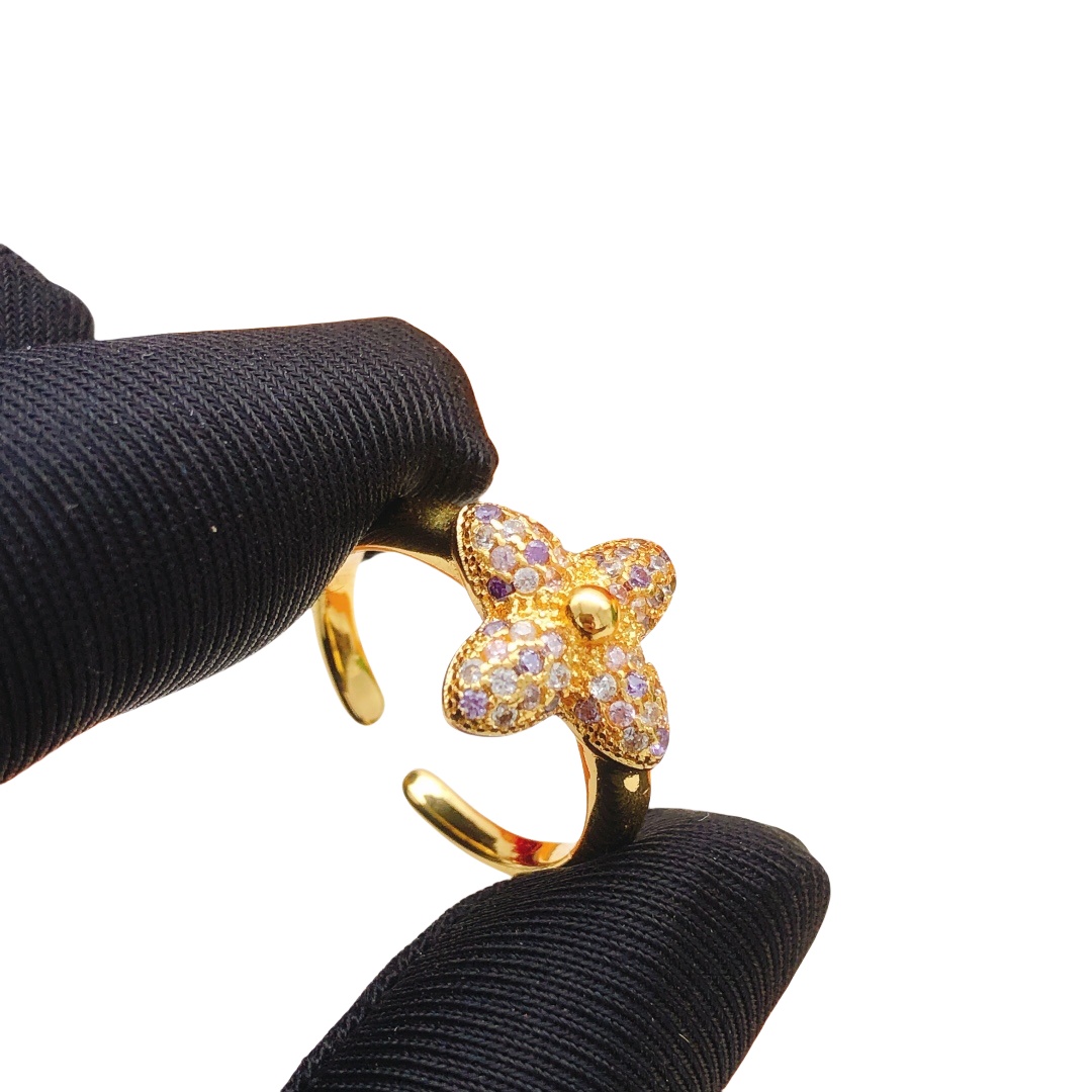 LVR016 Louis vuitton blossom Ring Paved - ccjewelryacc