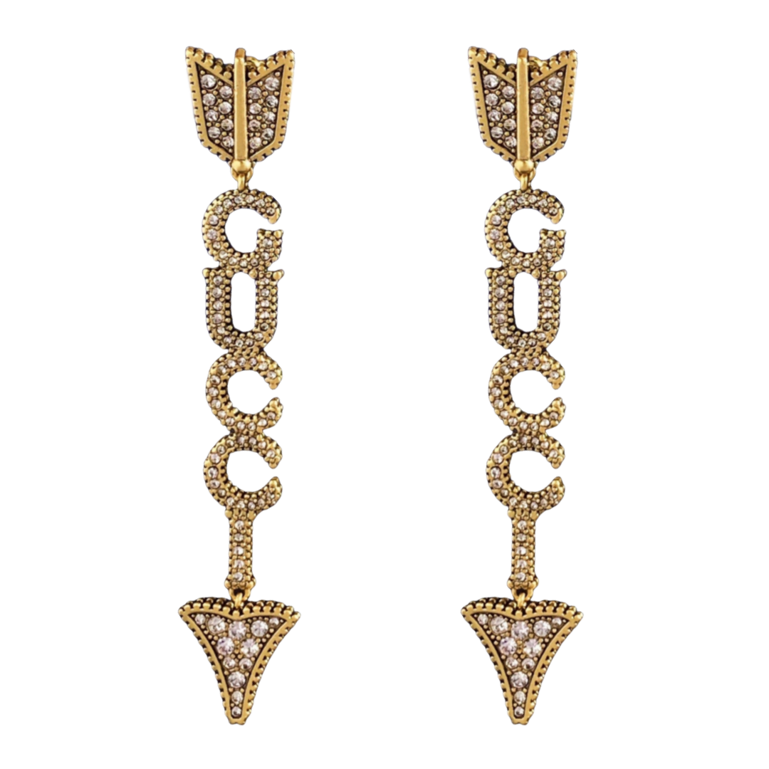 GGE137 Gucci vintage shield tassels earrings - ccjewelryacc
