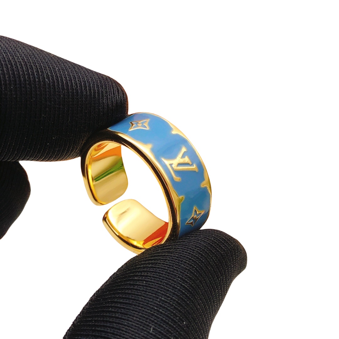 LVR006  LV Nanogram Enamel Ring - ccjewelryacc