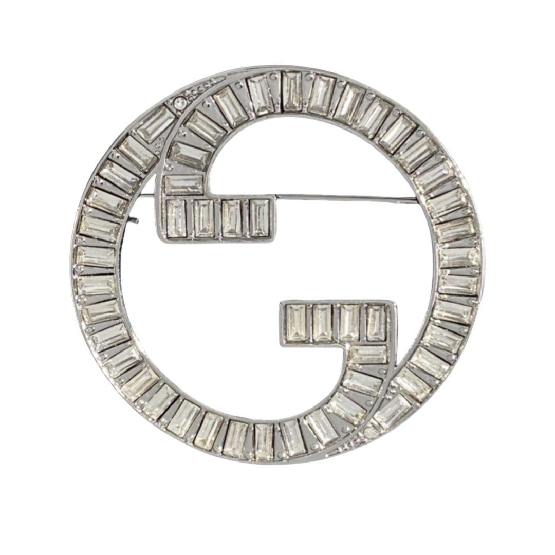 GGB003 Gucci interlocking g Brooch pin with crystal - ccfashionjewelry