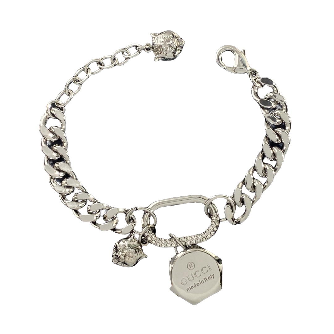 GGS053 Gucci silver trademark bracelet - ccjewelryacc