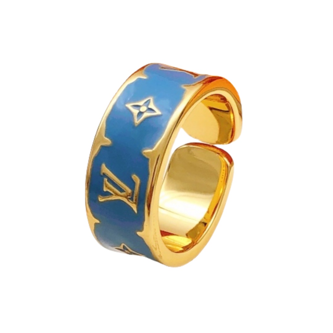 LVR006  LV Nanogram Enamel Ring - ccjewelryacc