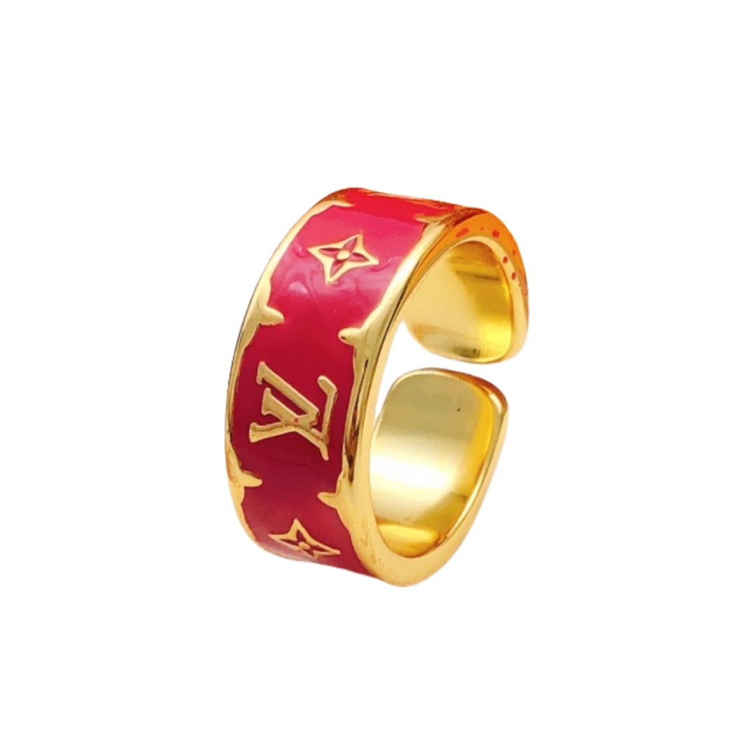 LVR006  LV Nanogram Enamel Ring - ccjewelryacc