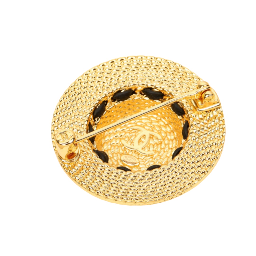 BCB549 Chanel 3D straw hat brooch pin - ccjewelryacc