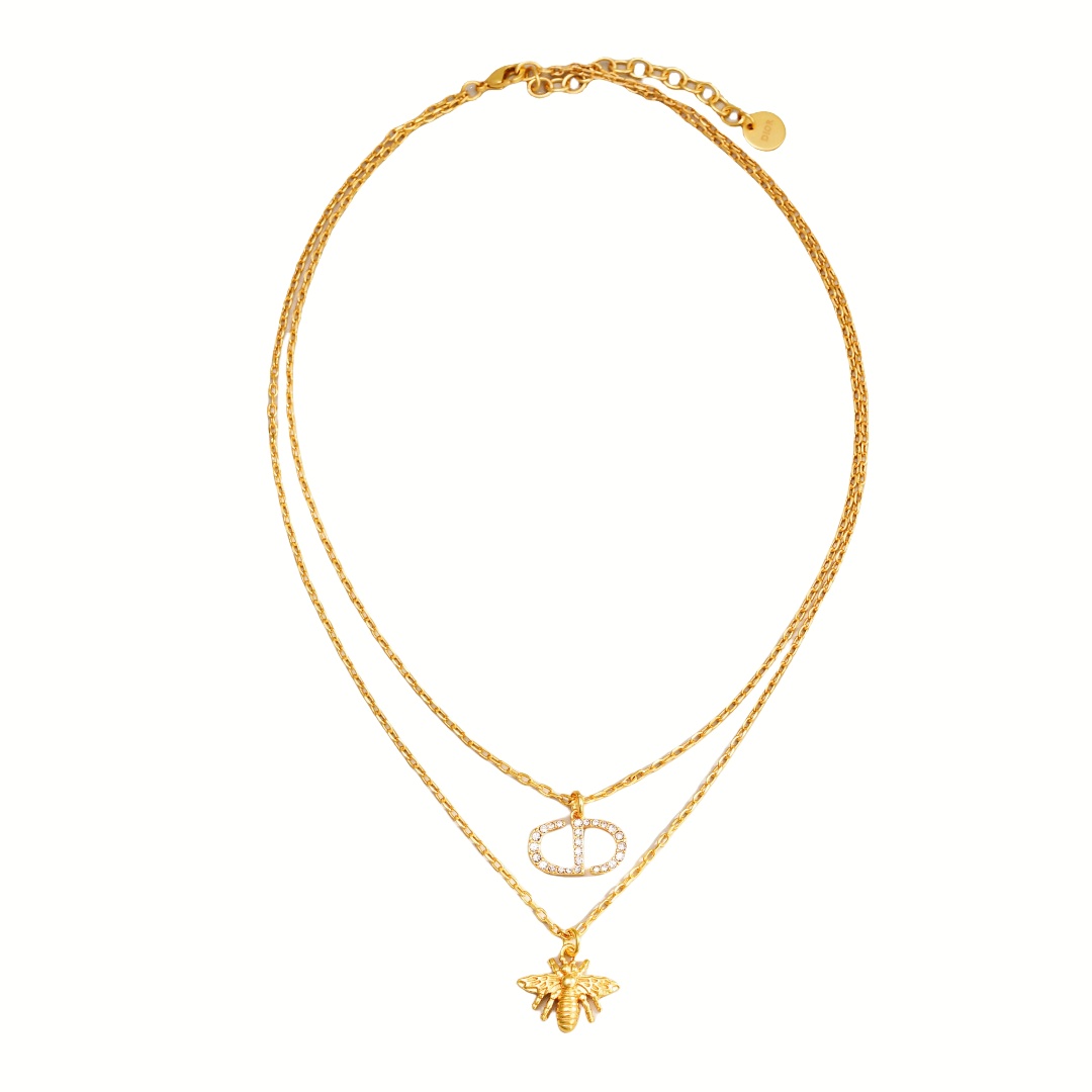 CDN030 Dior Petit CD bee Necklace - ccjewelryacc