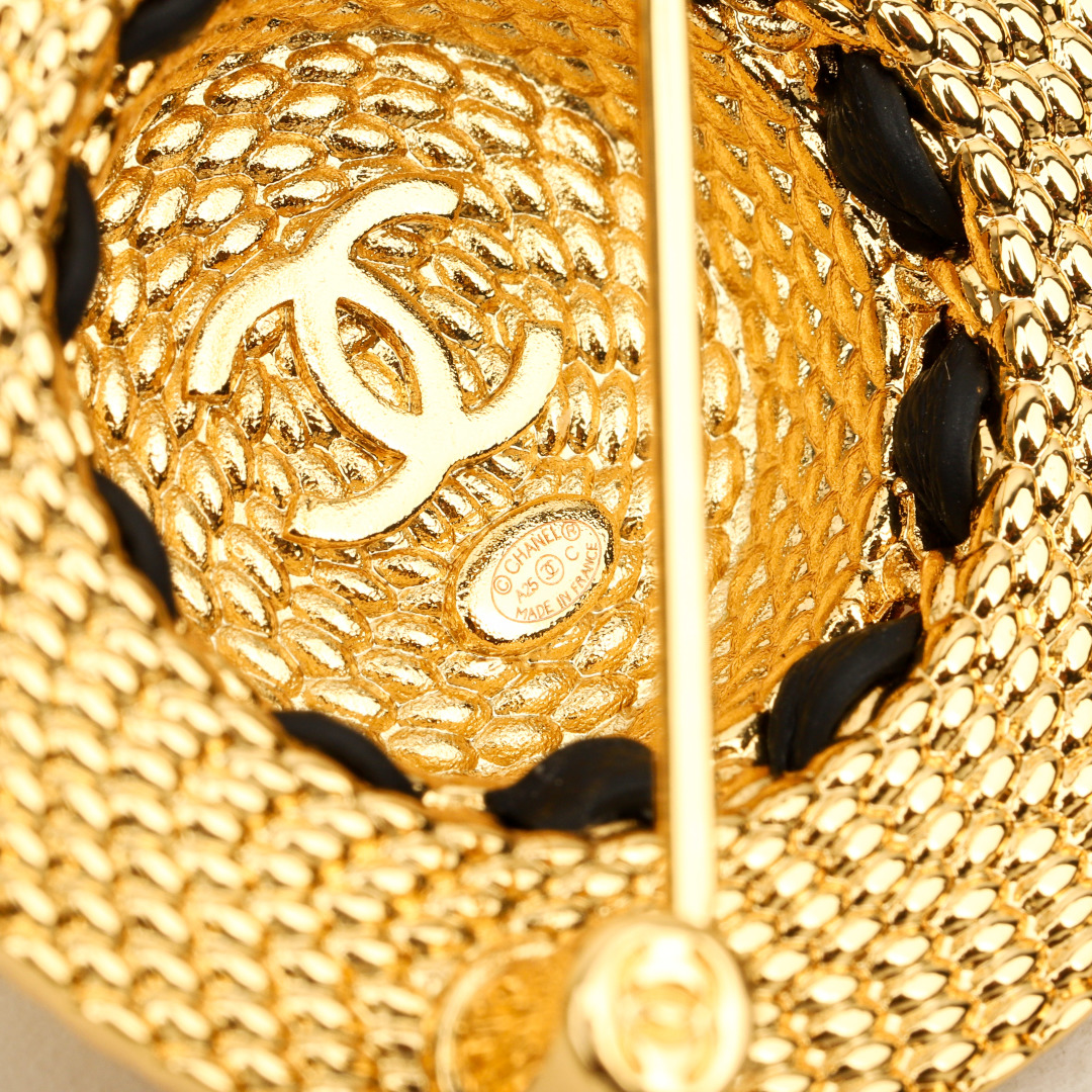 BCB549 Chanel 3D straw hat brooch pin - ccjewelryacc