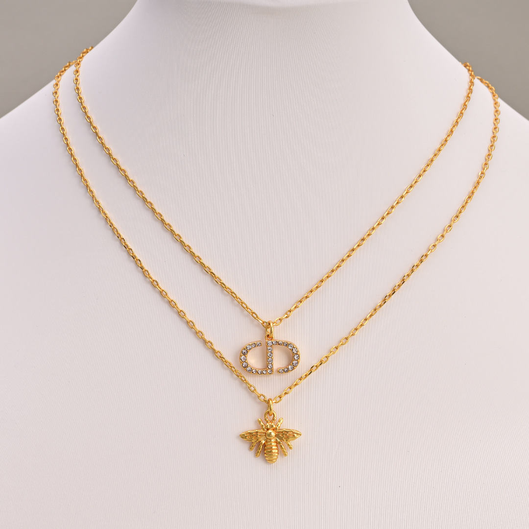 CDN030 Dior Petit CD bee Necklace - ccjewelryacc
