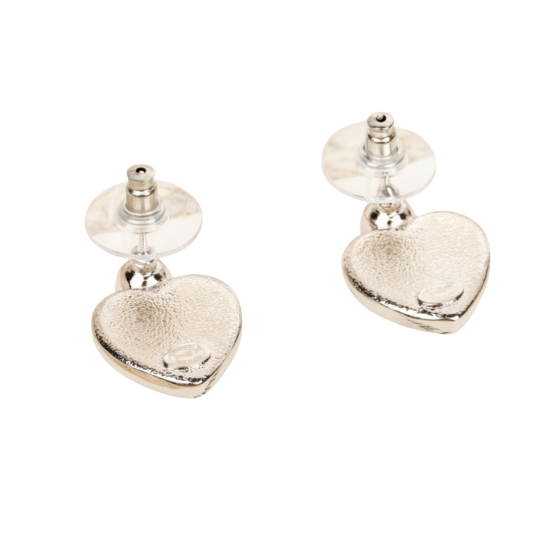 CCE270 Blue heart cc stud earrings - ccjewelryacc