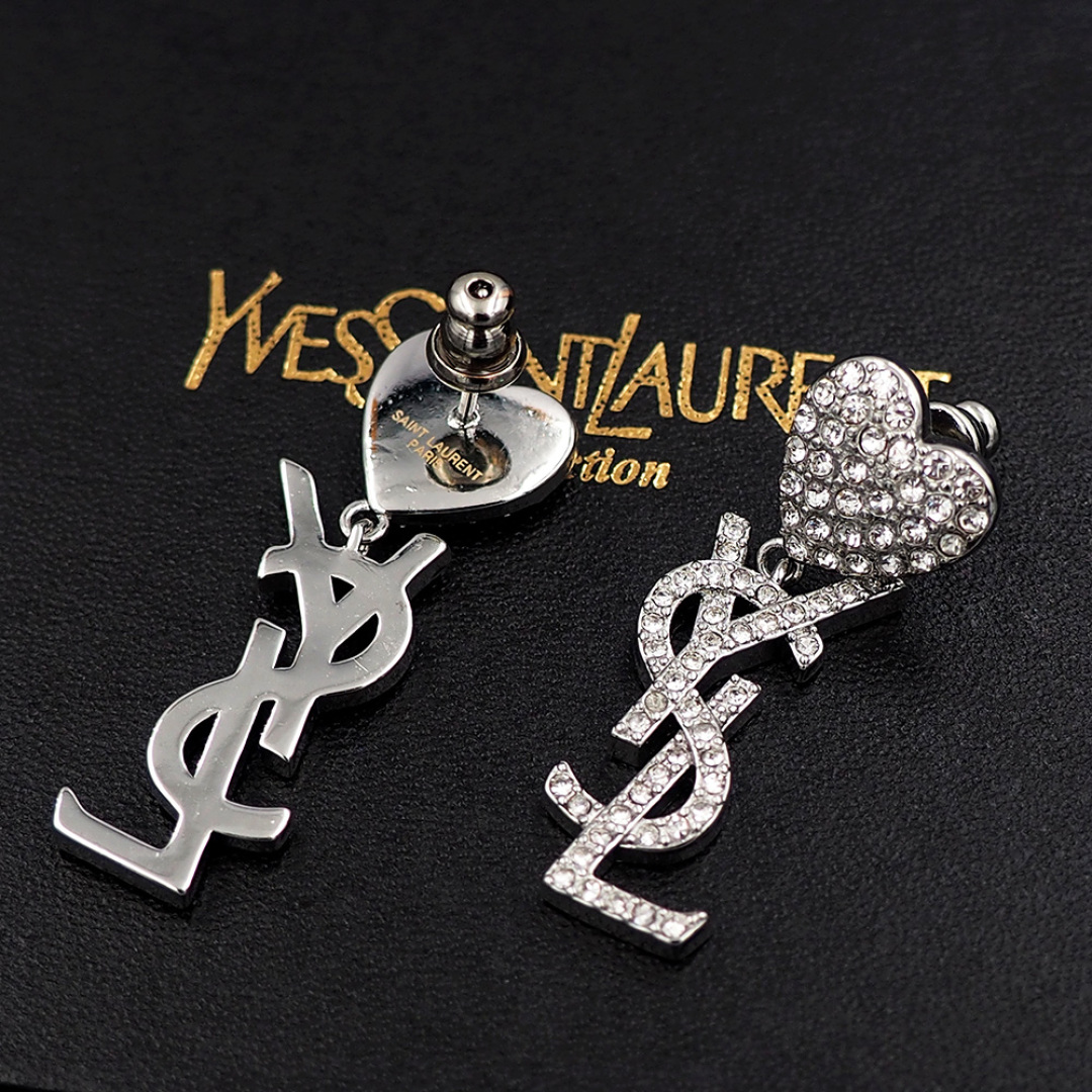 YYE101 crystal heart ysl drop earrings - ccjewelryacc