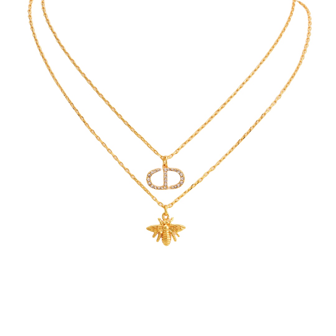CDN030 Dior Petit CD bee Necklace - ccjewelryacc