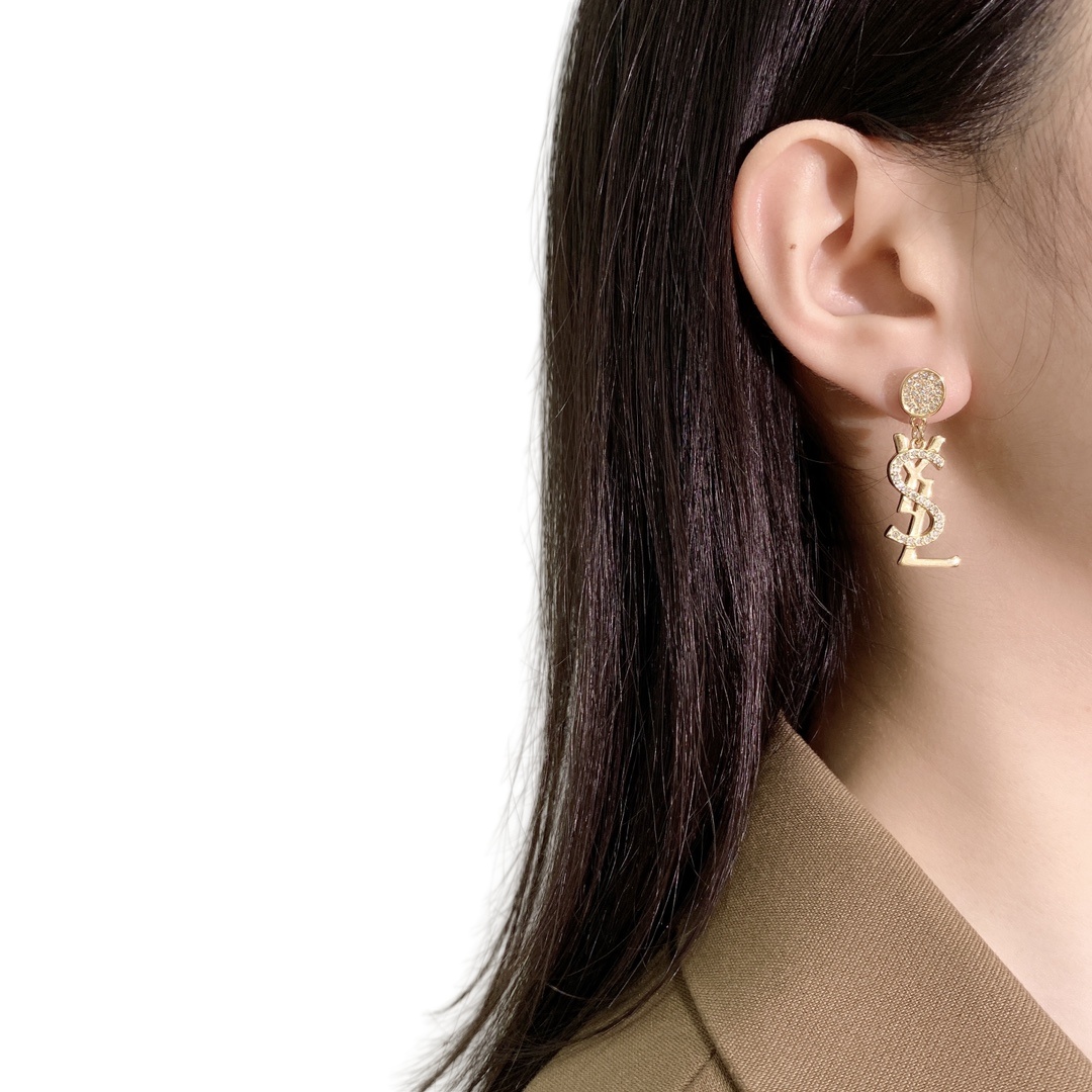 YYE001 YVES crystal earrings - ccjewelryacc