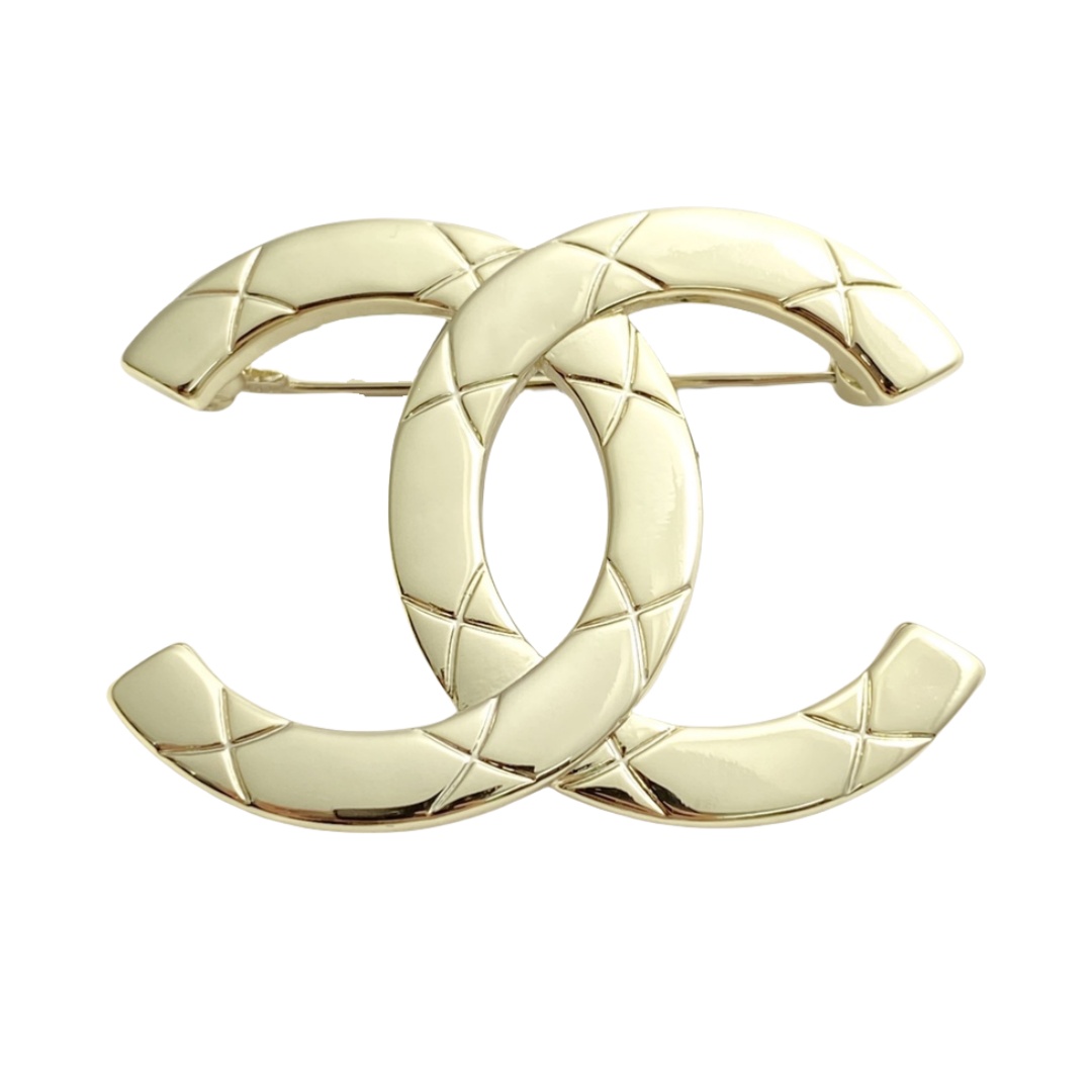 BCB375 Chanel Quilted Lining cc brooch pin - ccjewelryacc