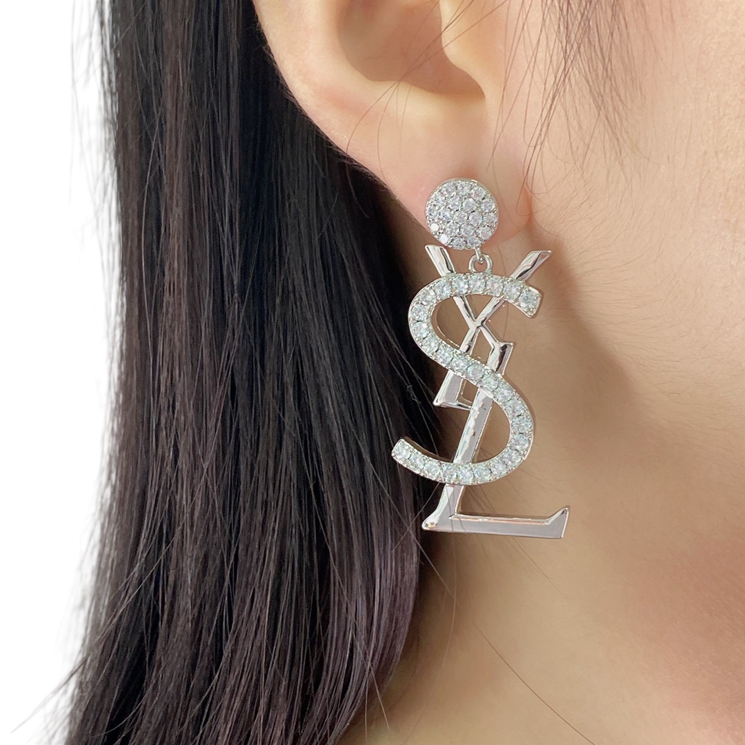 YYE001 YVES crystal earrings - ccjewelryacc