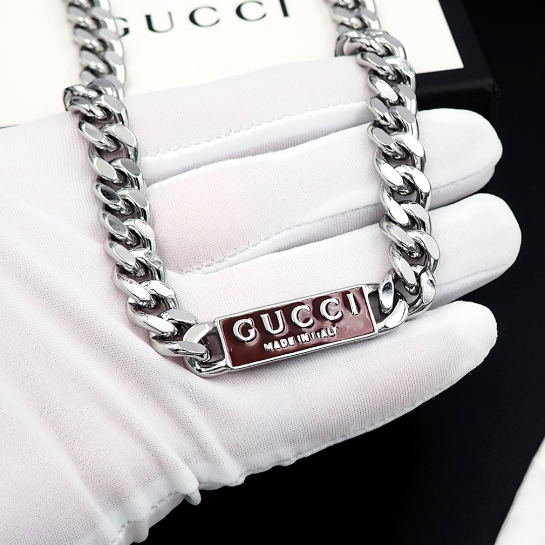 GGN061 Gucci Trademark enamel chain Necklace For men women - ccjewelryacc