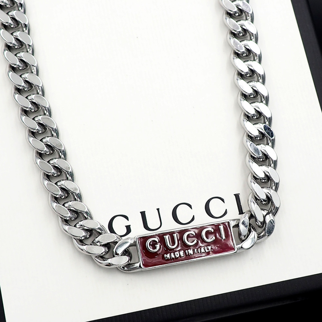 GGN061 Gucci Trademark enamel chain Necklace For men women - ccjewelryacc