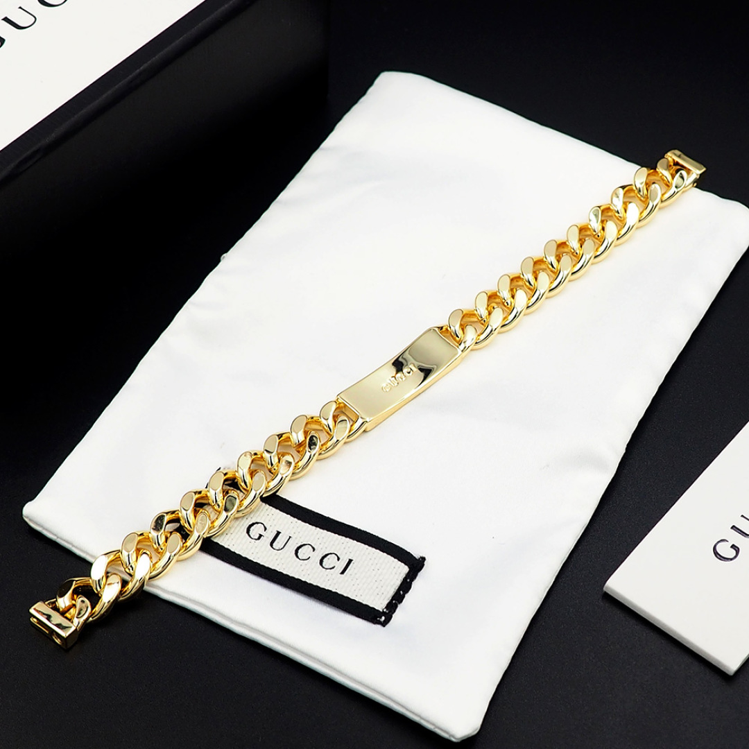 GGS057 Gucci Trademark enamel chain bracelet For men - ccjewelryacc