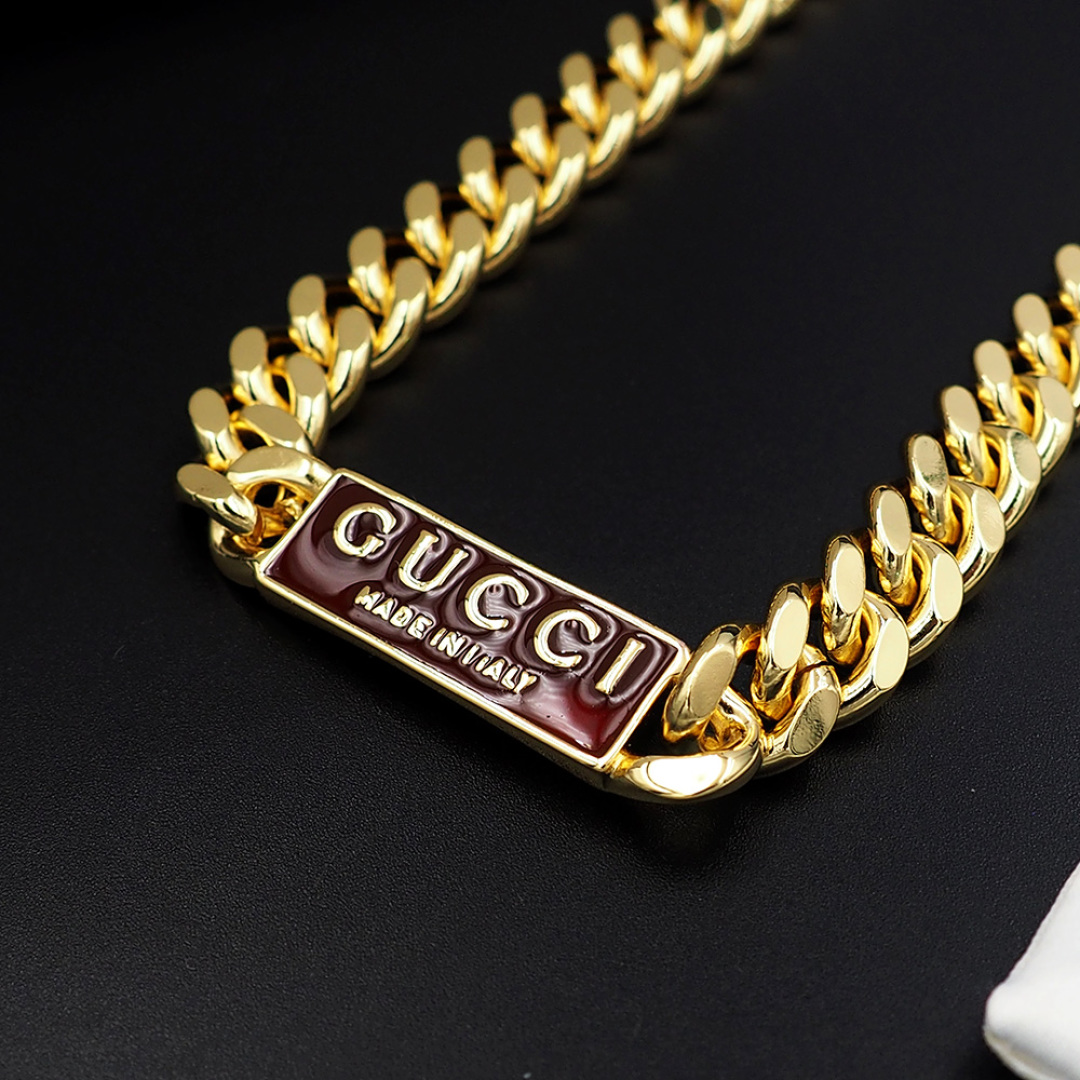 GGN061 Gucci Trademark enamel chain Necklace For men women - ccjewelryacc