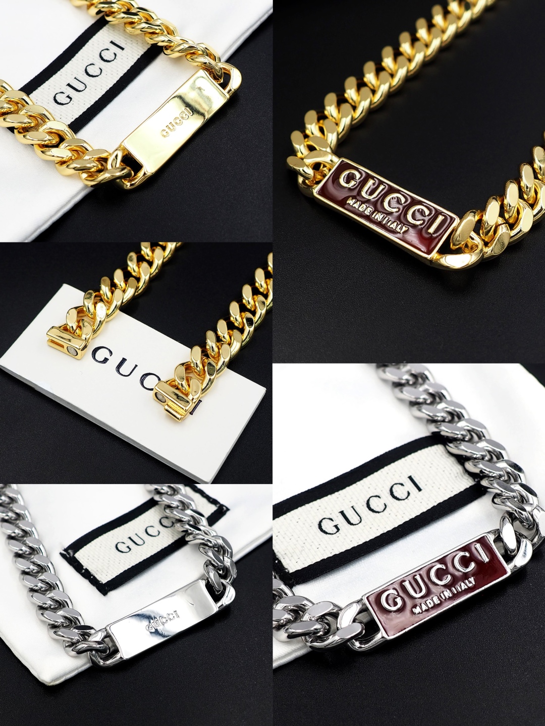 GGN061 Gucci Trademark enamel chain Necklace For men women - ccjewelryacc
